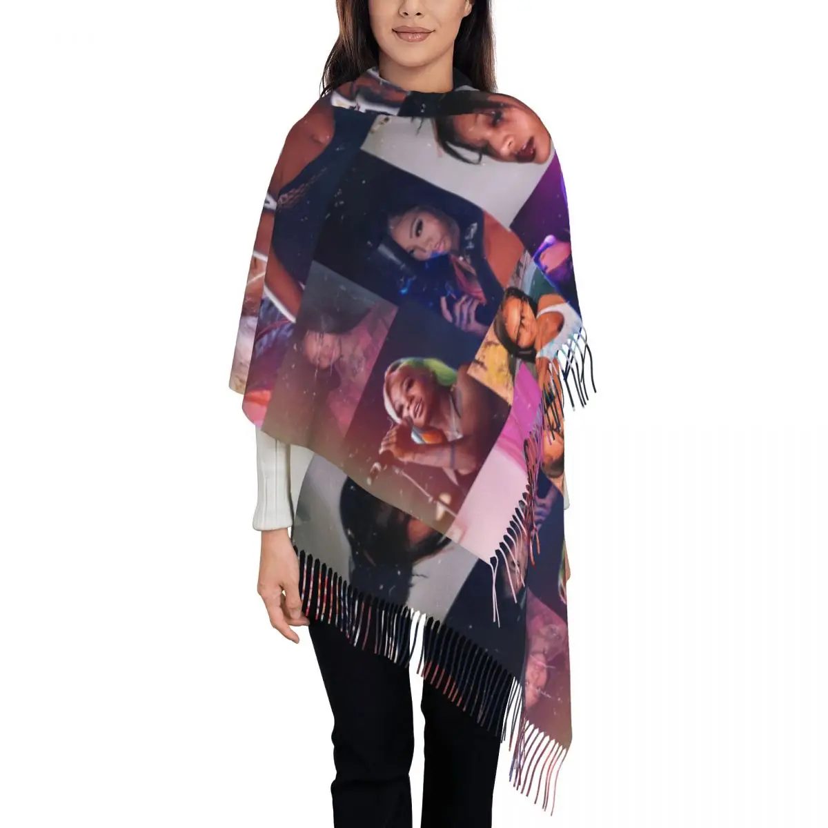 

Летние ходунки с персонализированным принтом, шарф американской певицы R & B для мужчин и женщин, зимние теплые шарфы, шали, накидки