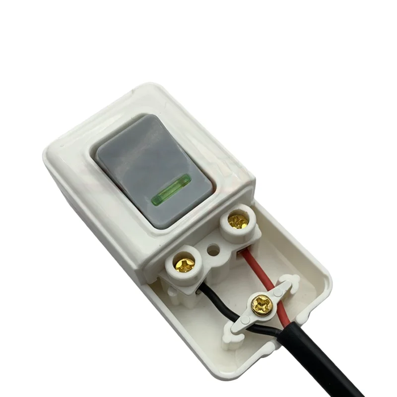 Bedhead manual high-power 10A 250V single control button rocker switch LED light single on switch pure copper wiring Connector