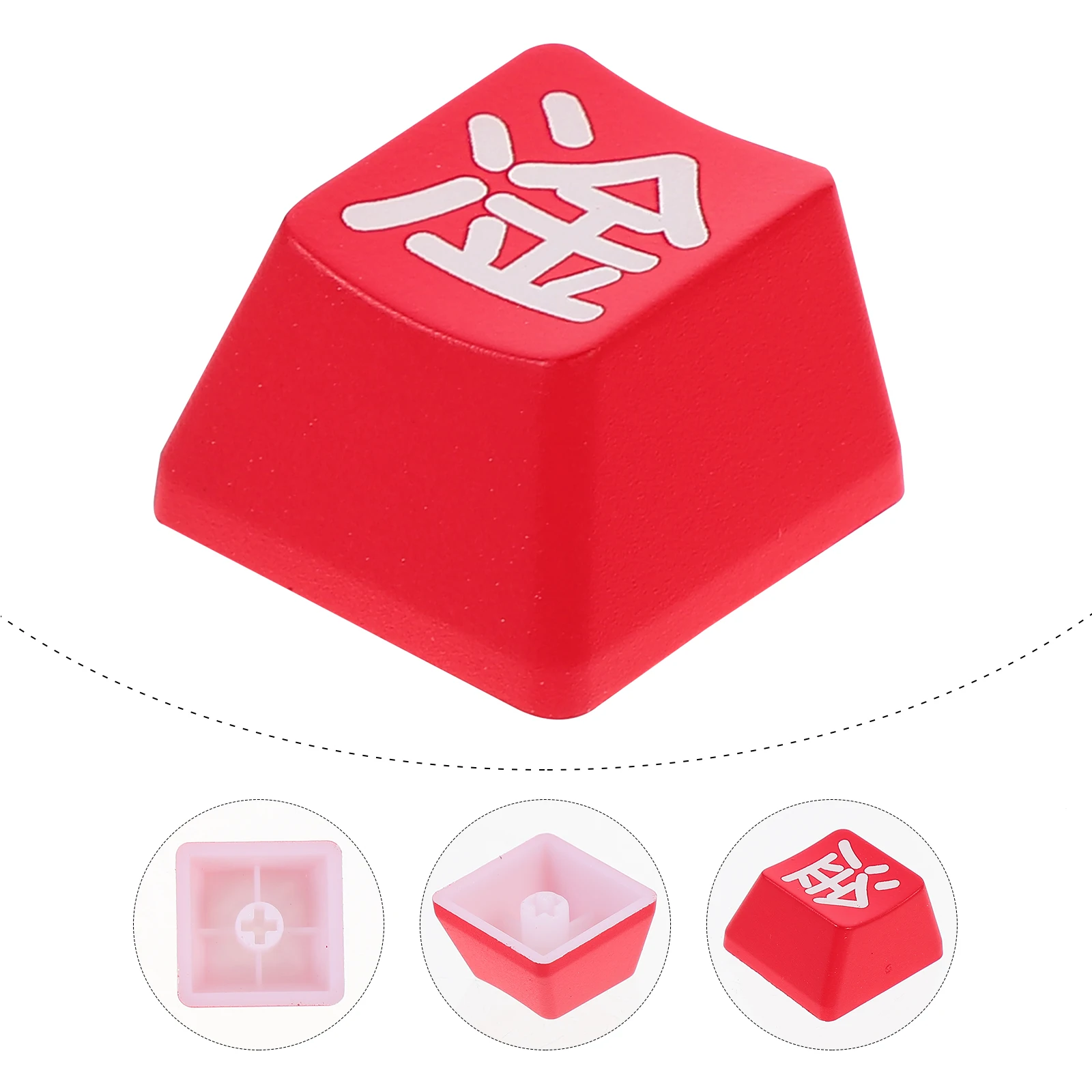 

Mechanical Keyboard Key Caps See Through Replacement Red ABS Material Durable Shine Through Personalize Practical Gift Keyboard