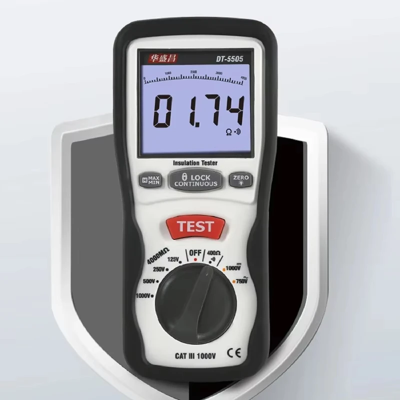 

DT-5505 Professional Insulation Resistance Tester with 60GΩ Detection, LCD Display, Auto Power Off Electrical Testing Equipment