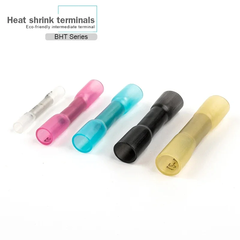 50PCS Heat Shrink Butt Wire Connectors Waterproof Insulated Automobile Wire Cable Crimp Terminals 26-10 AWG 0.3-6.0mm2