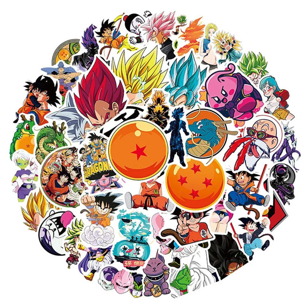 10/30/50/100pcs Dragon Ball Cool Anime Stickers Cartoon Son Guko Decals Toy DIY Luggage Motorcycle Phone Classic Sticker for Kid