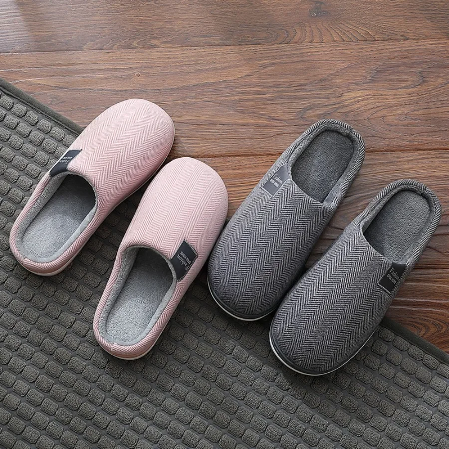 Men's Winter Home Slippers Casual Shoes Soft And Warm Home Slippers Indoor Bedroom Anti Slip Flat Shoes Couple's Floor Slippers