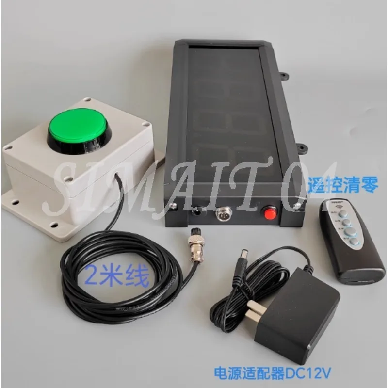 3/4 Inch Large LED Screen Manual Digital Counter, Hand Push Button Tally Counter for Warehouse & Pipeline Counting