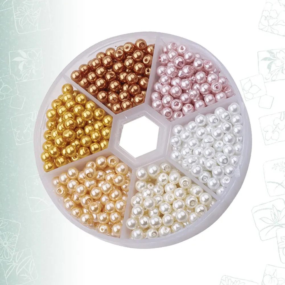 

1Pack Colorful Pearl Beads Sturdy Corrosion Proof 4mm Hole Diameter Suitable for DIY Cross Stitch Jewelry Bracelet Necklace