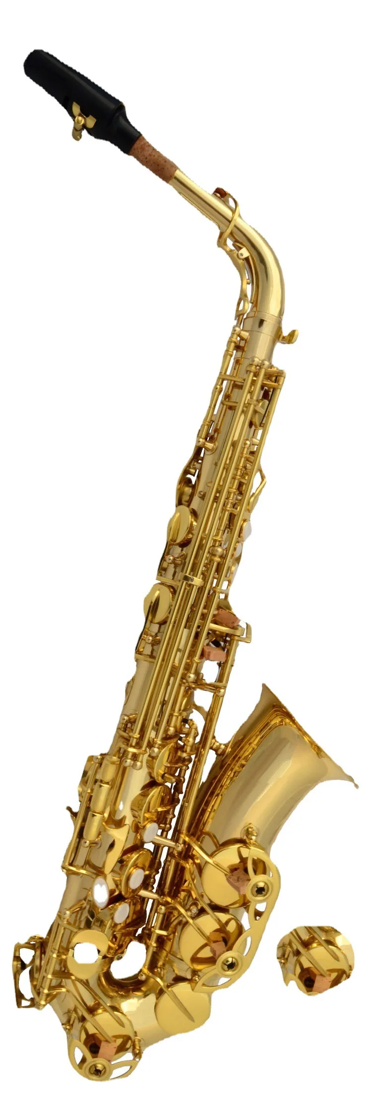 Advanced professional alto Eb electrolytic gold double-barreled saxophone SAX