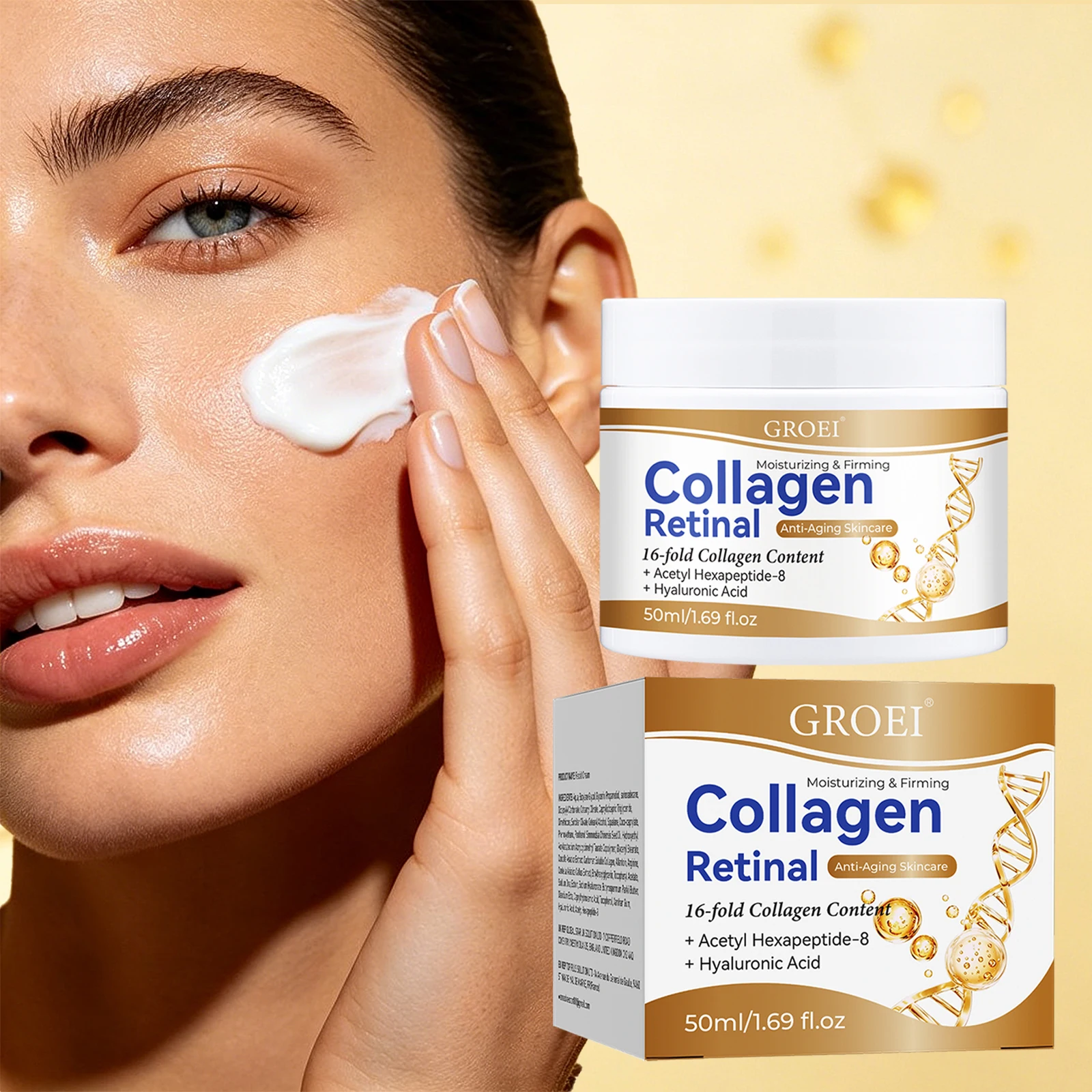 Peptide Collagen Renewal Cream 50ml – Retinal + 16x Peptide & HA, Smooths Wrinkles, Brightens Dark Spots & Restores Radiance view 6