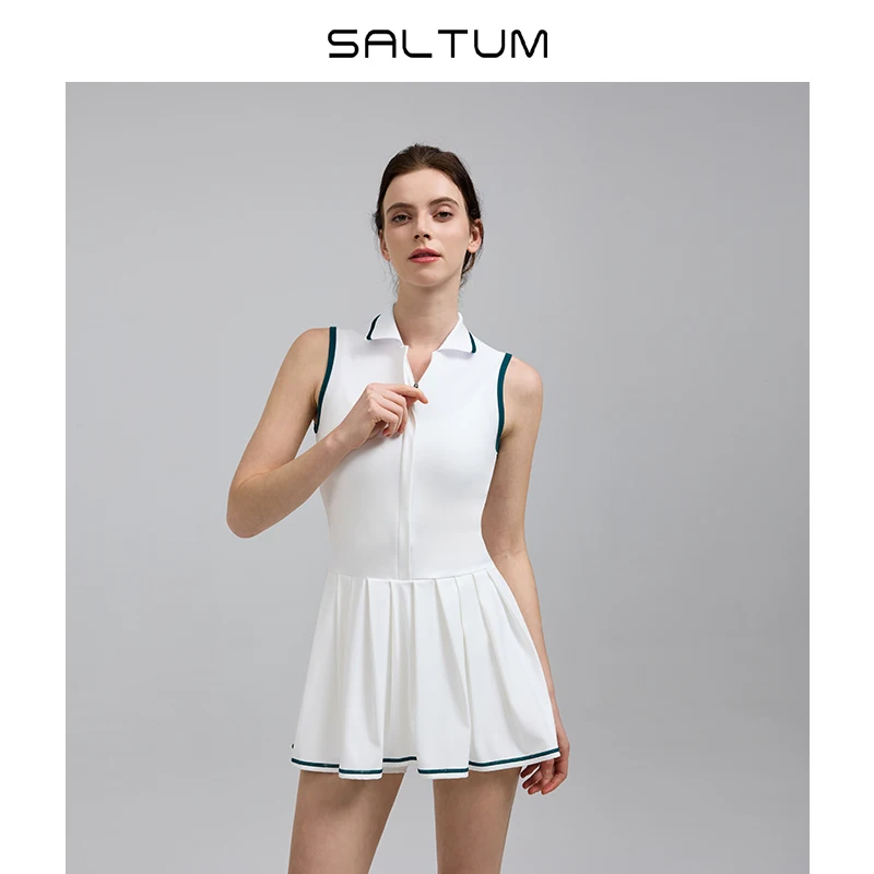 

Женское теннисное платье с нагрудными подушечками и шортами с карманами Одежда для поло для гольфа Спортивная одежда из двух предметов Женская спортивная одежда Одежда для фитнеса