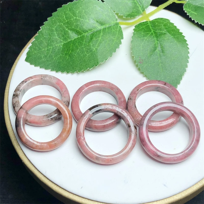 6pcs natürlichen Rhodonit Kreis Anhänger Edelstein Schnitzen Reiki Mode Heilung Kristalls tein DIY Zubehör 28mm