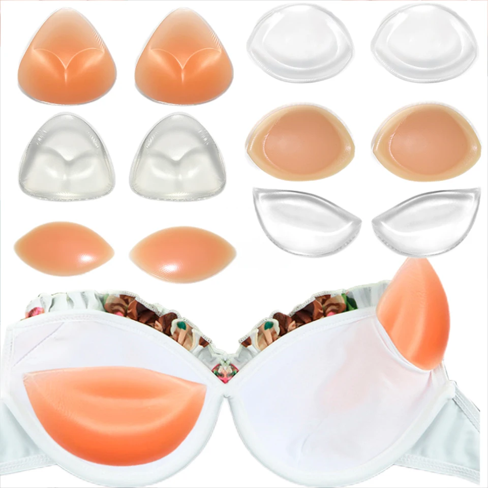 Silicone Bra Inserts Breast Pads Women Push-up Bra Inserts Cup Thicker Nipple Cover Invisible Breast Enhancer For Swimsuit