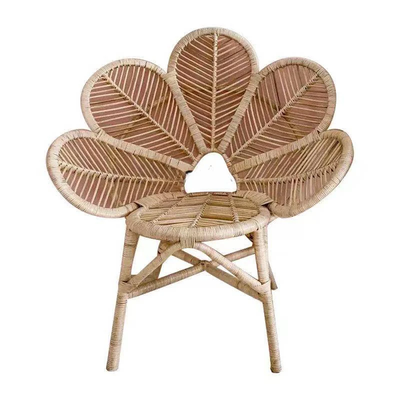 Single Rattan Chair B & B Home Makeup Wedding Photography Props Real Rattan Chair Handmade Flower Rattan Chair