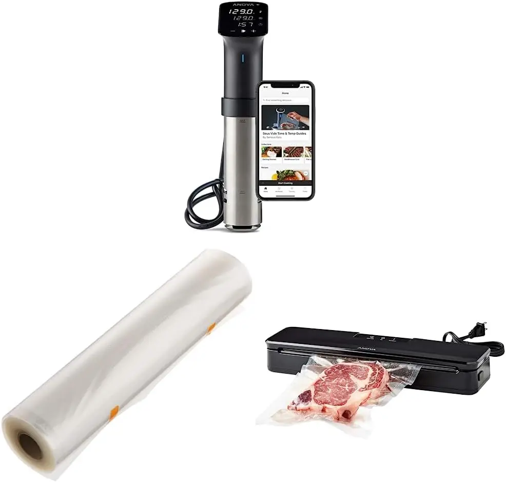 Culinary Sous Vide Precision Cooker Pro, 1200 Watts & Anova Culinary Precision Vacuum Sealer Bag (Rolls)