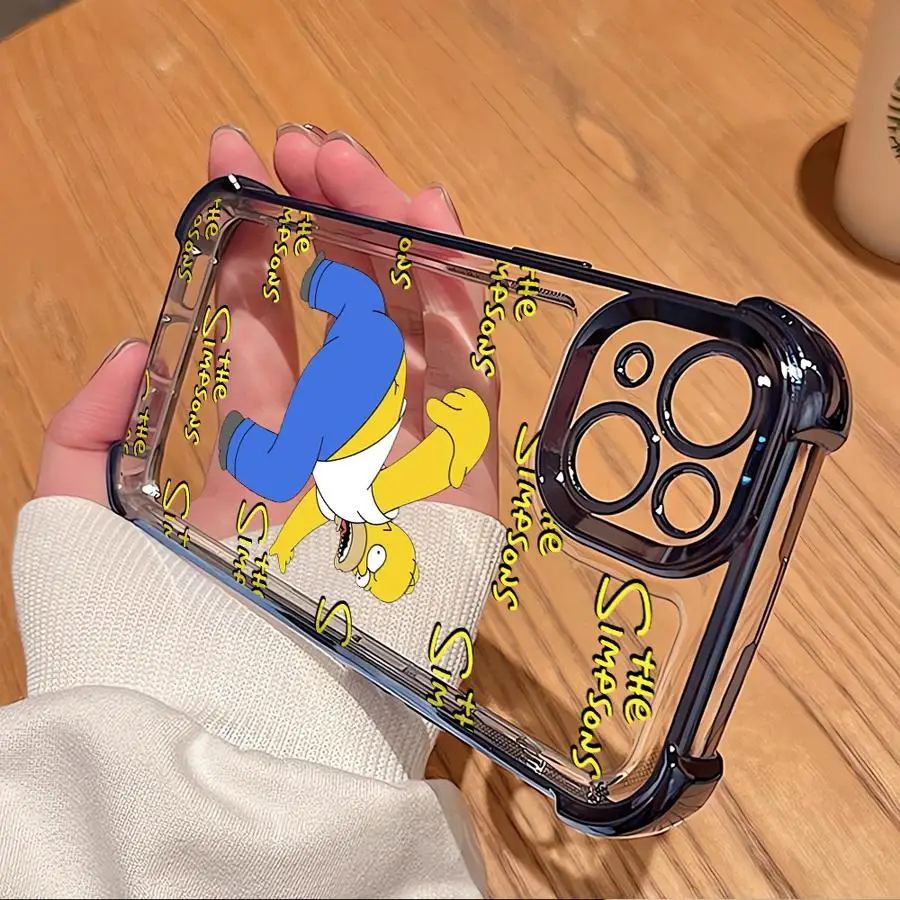 Parody The Simpsons Homer Bart Soft Phone Cover Case for iPhone 14 Pro 16e 13 11 XR 16 Pro Max 12 15
