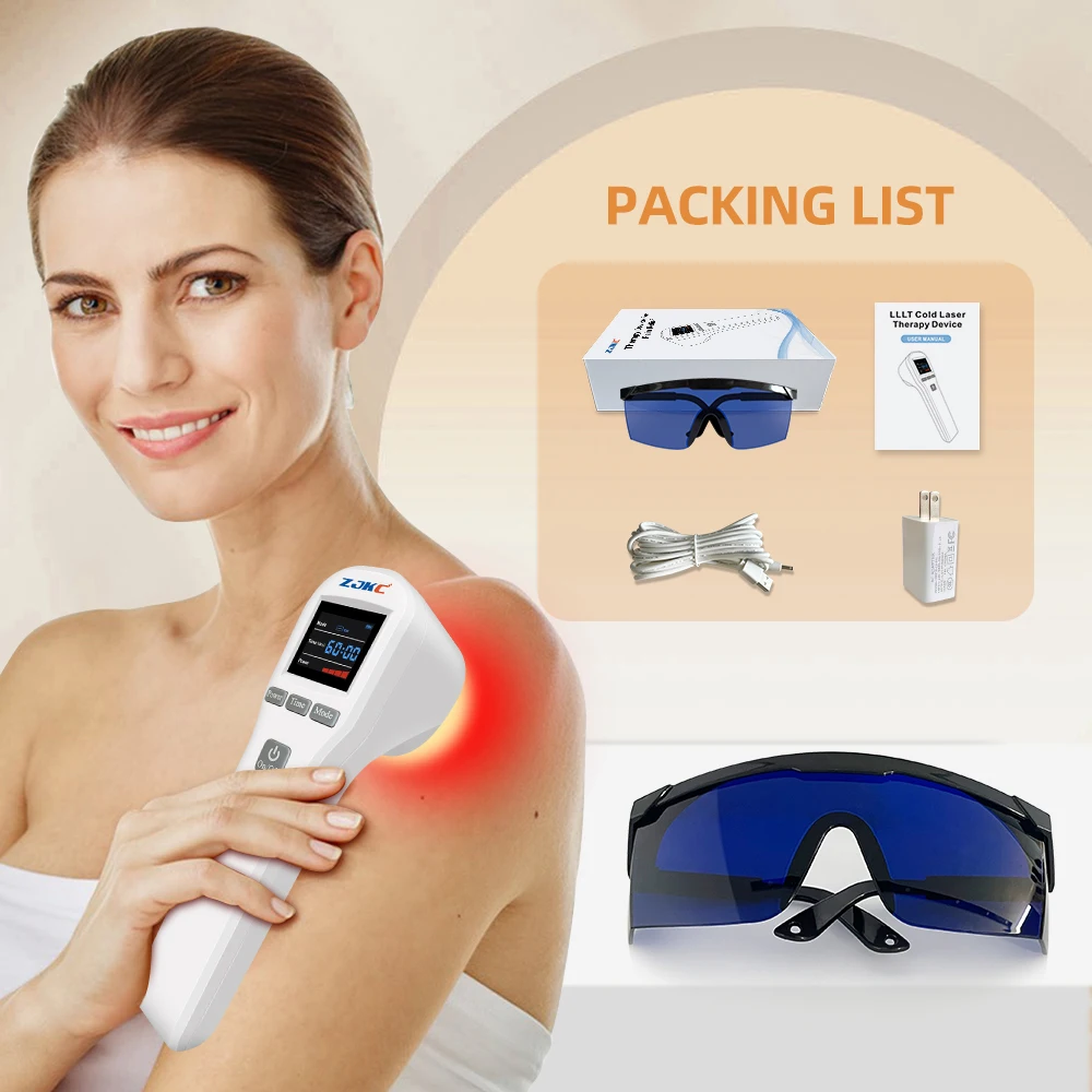 ZJKC 808nm 650nm Low Level Laser Red Light Therapy Device Cold Laser Arthritis Physical Therapy Equipment Pain Relief Health