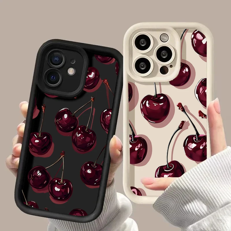 Funda para Oneplus 15 13 13T 12 12R 11 11R 10R 8T OnePlus NORD CE 6 5 2 3 4 LITE 5G NORD 5 funda Retro con patrón de cereza de dibujos animados