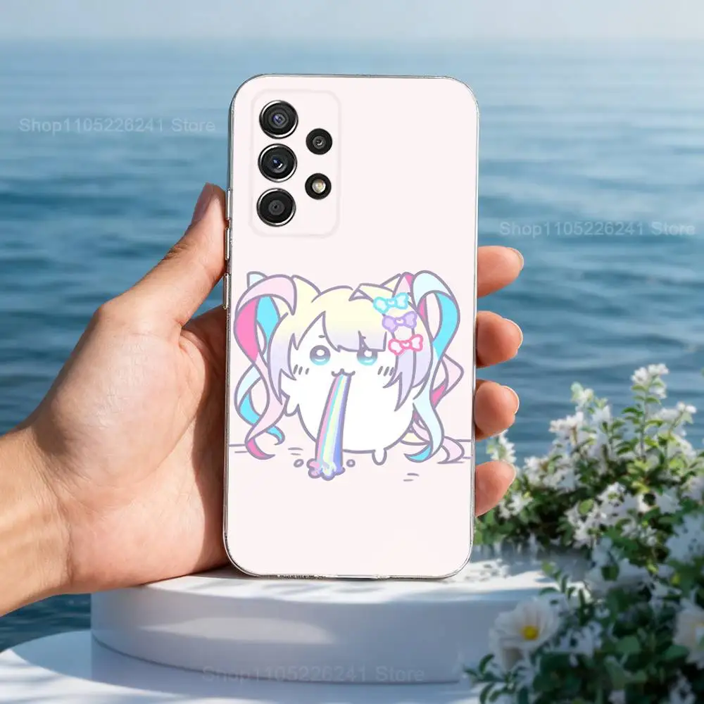 Omg K-Kawaii A-Angel-C-Chan Etui na telefon Samsung A30,71,51,S9,10,20,Ultra,FE,Lite, S22,23,21,PIus, przezroczyste, silikonowe etui
