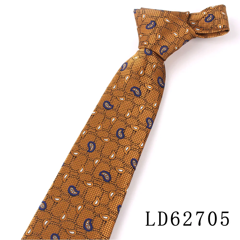 Orange Braune Krawatten für Männer und Frauen, Anzug, gestreifte Krawatte für Party, Business, klassische Paisley-Krawatten, Hochzeit, Krawatte, Bräutigam-Geschenke – Detail 27
