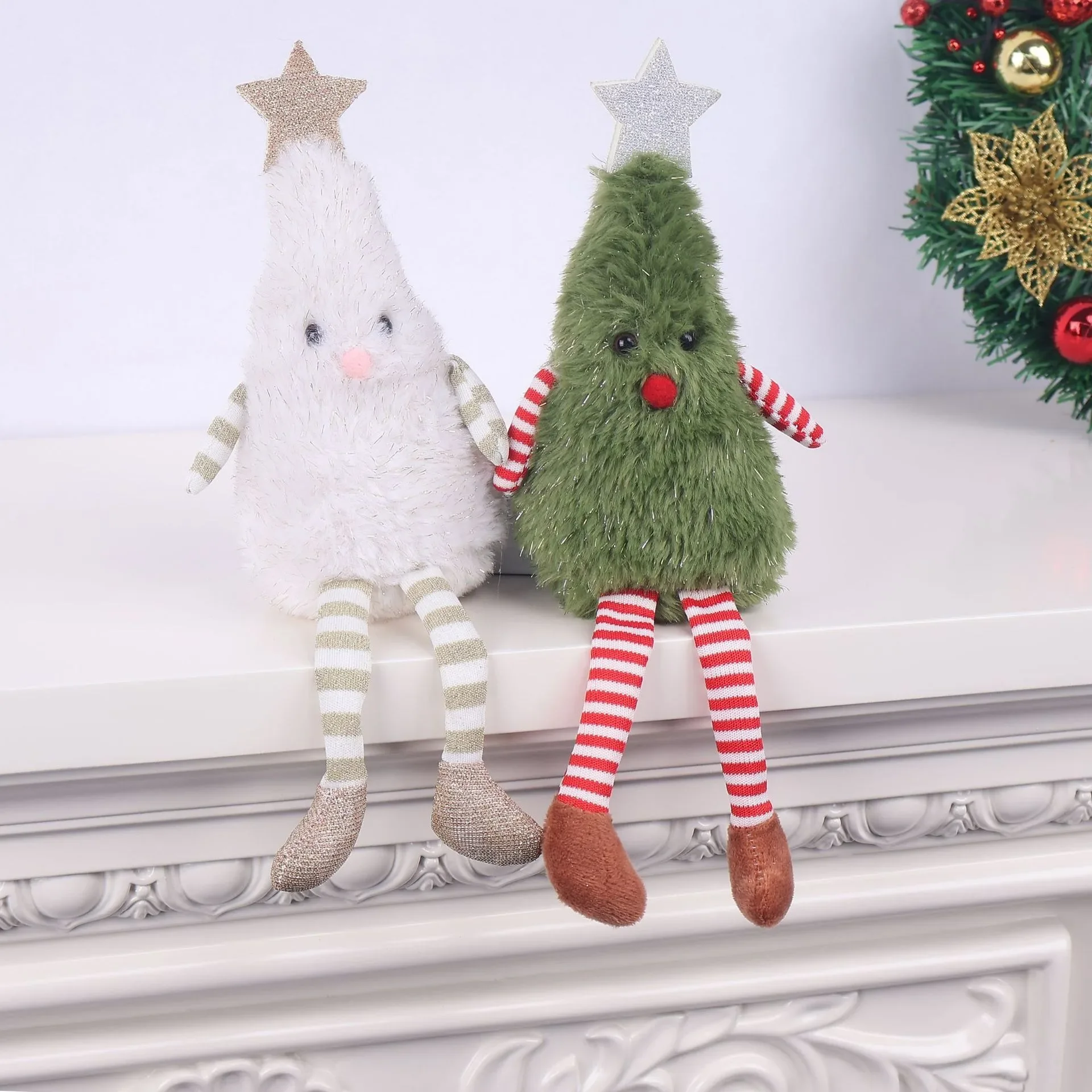 عيد الميلاد الكرتون أفخم الحلي شجرة عيد الميلاد ستار دمية زخرفة شجرة عيد الميلاد شكل هدية عيد ميلاد سعيد زينة عيد الميلاد سنة جديدة سعيدة 2026