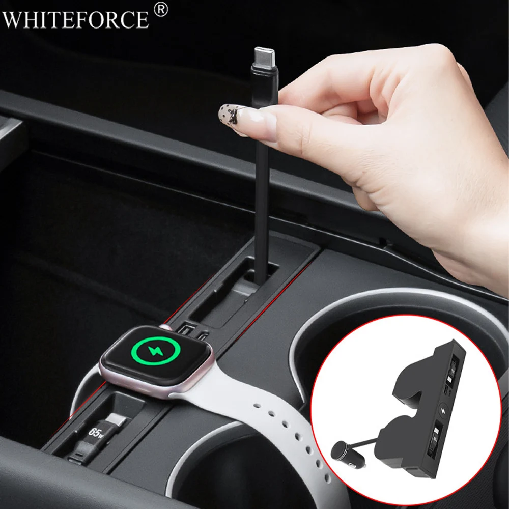 

Быстрое зарядное устройство для Tesla Model Y Juniper 2025, USB-шунтирующий концентратор, интеллектуальная док-станция, модель 3, разветвитель с испанным питанием