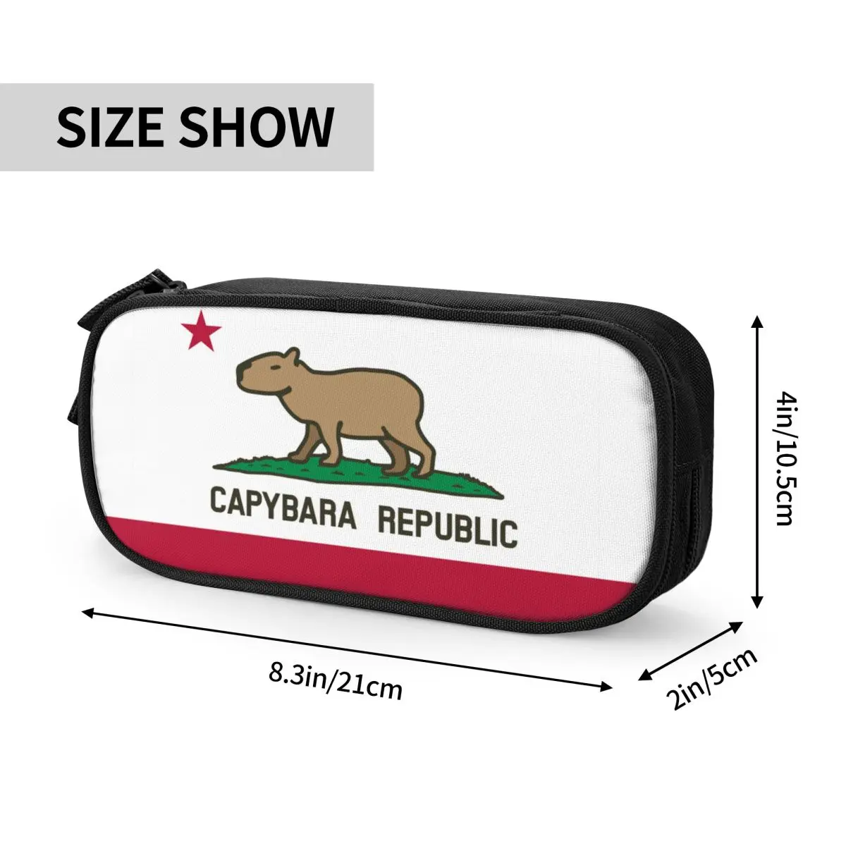 Imagem -06 - Capybara Flag Pencil Case Pen Holder para Estudantes Grande Capacidade Lápis Bolsas Papelaria Escola Presentes para Estudantes