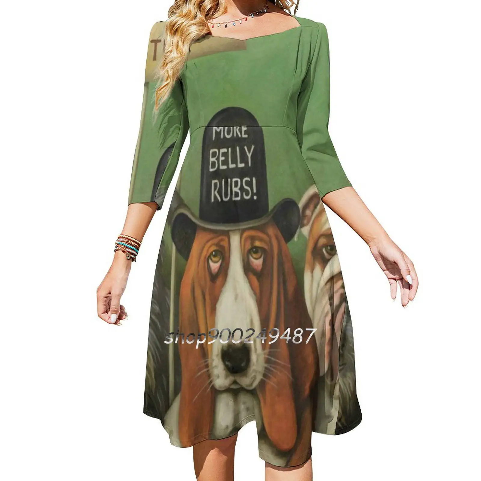 Dogs On Strike Women Casual High Waist Mini Dress Short and Long Sleeve Dresses Fashion Dress Dog Dogs Bulldog English Bulldog