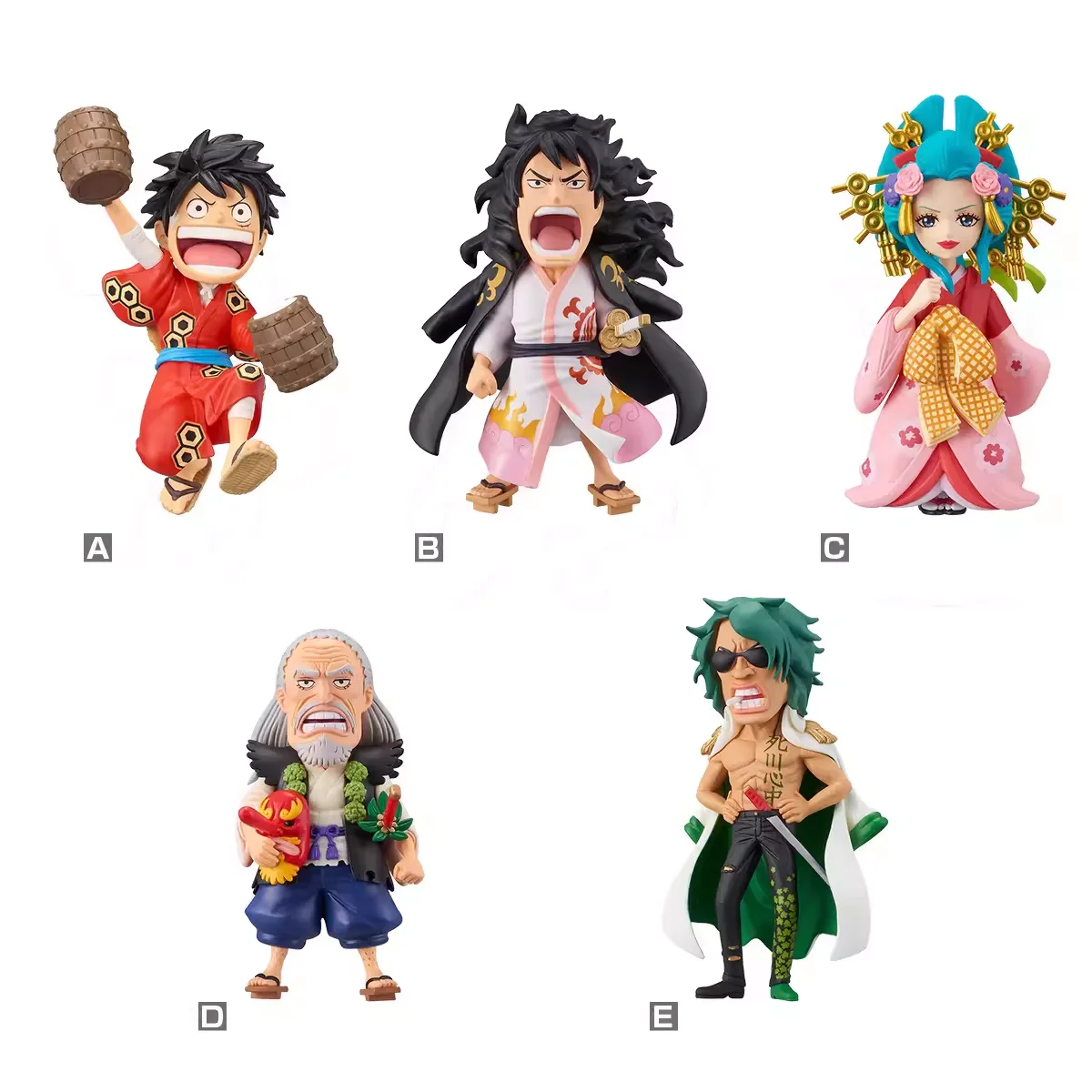 Original Bandai Anime One Piece WCF Kozuki Hiyori Luffy Action Figures Aramaki Kozuki Momonosuke PVC Model Toys Figurine 7cm