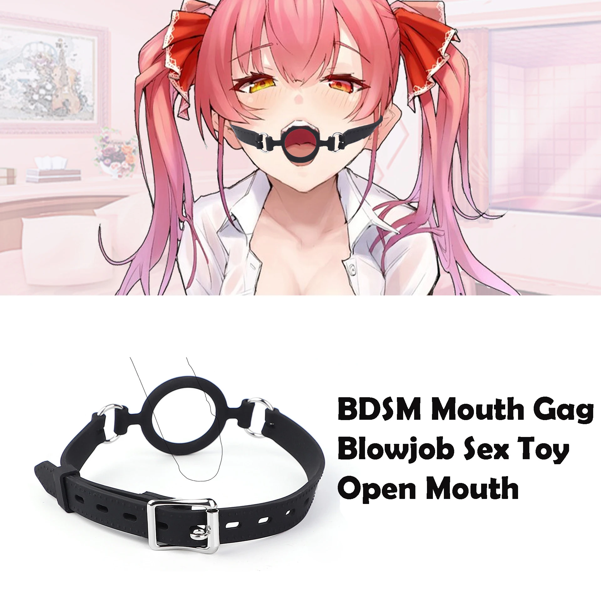 SM الفم الكمامة الكرة لعبة الجنس BDSM الكبار لعبة الجنس عن طريق الفم تثبيت الفم فتاحة سيليكون الكمامات SM عبودية القيود لدغة اللسان كرات