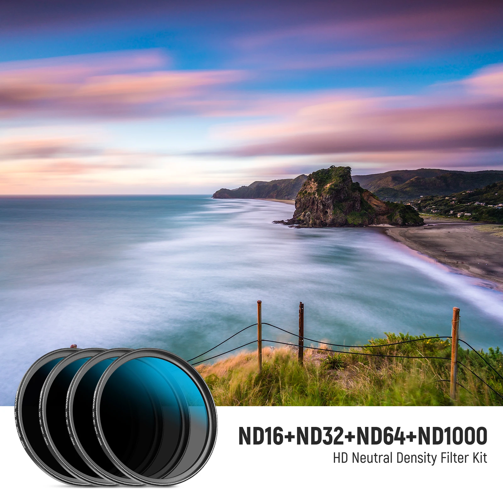 Neewer ND مجموعة مرشحات العدسة ND16/ND32/ND64/ND1000، قلم تنظيف العدسة، مجموعة ملحقات مرشح HD لعدسة كاميرا Canon Nikon Sony