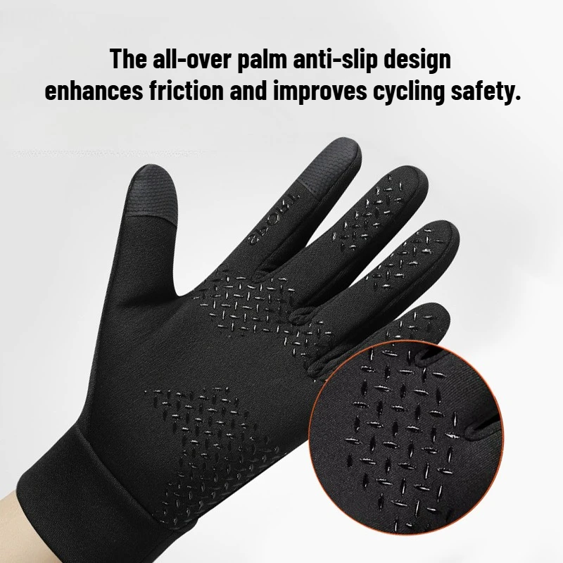 Thermal Waterproof Winter Motorcycle Gloves, Windproof Anti-Slip Outdoor Riding Gloves with Thick Fleece Lining for Cold Weather