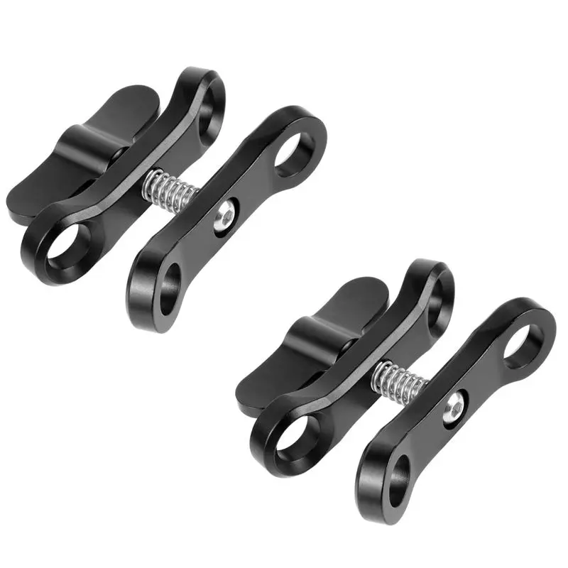 2X CNC Butterfly Clip Diving Clamp Light Connector Ball Head Mount Tripod Adapter For Go Pro 7 Sports SLR Cameras