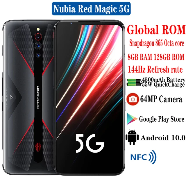 Global Rom Nubia Red Magic 5G Gaming Smartphone 6.65'' 144Hz Snapdragon 865  64MP Rear Camera 4500mah Android 10 NFC Google Play - AliExpress 509