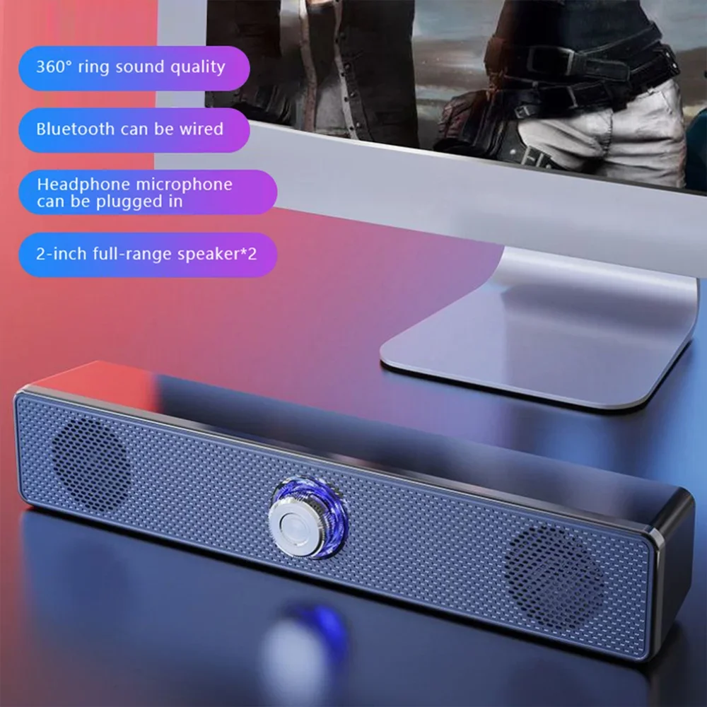 

Soundbar With Subwoofer TV Sound Bar Home Theatre System Bluetooth Speaker Extra Bass PC Computer Speakers Bass Stereo New