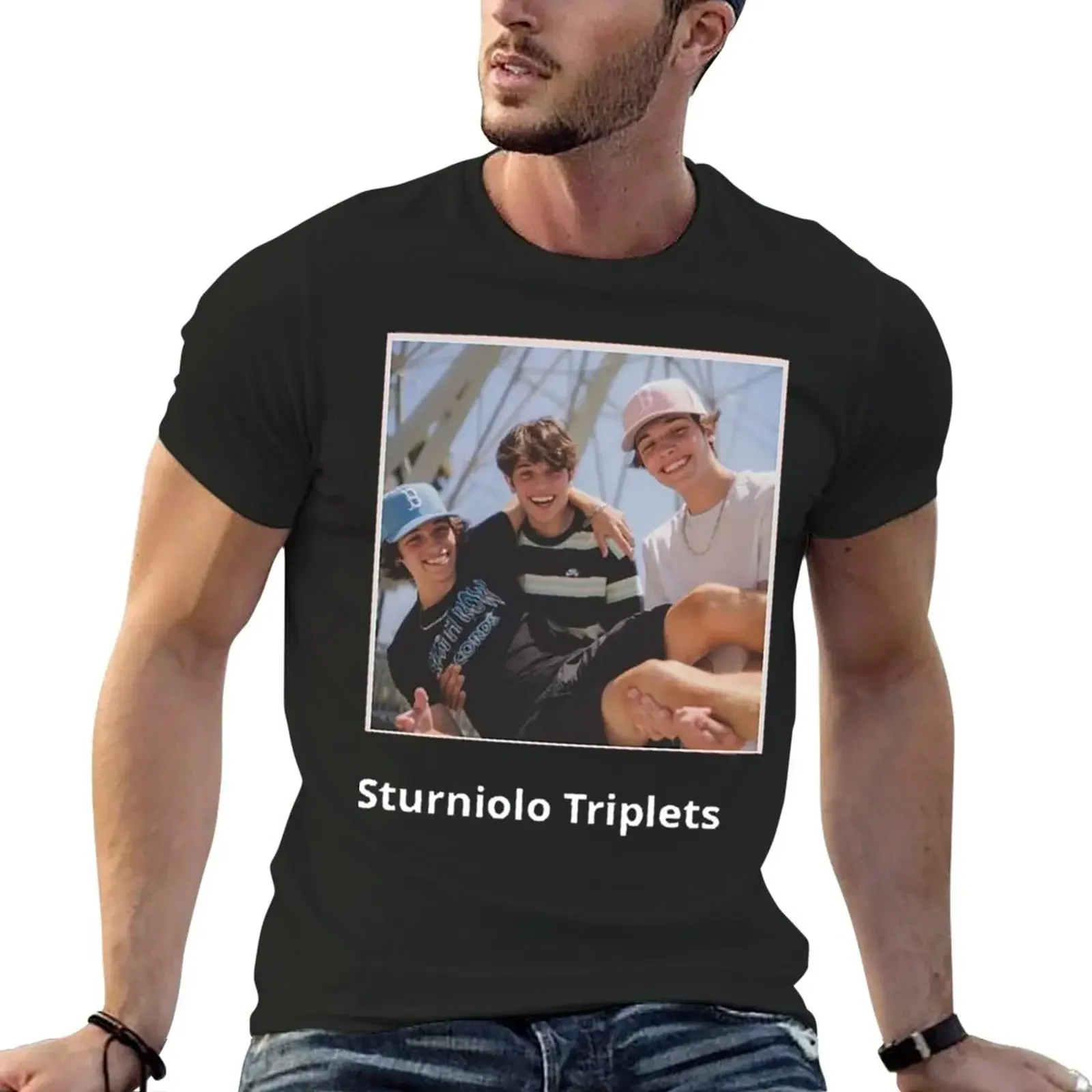 sturniolo triplets chris nick matt ni T-Shirt summer tops rapper graphic tees plus sizes men t shirts high quality