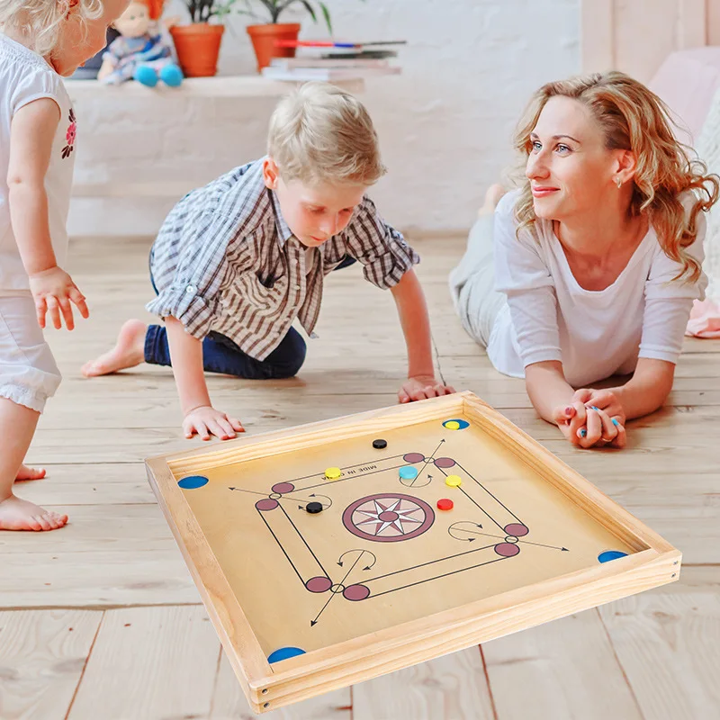 Chess table wooden fingers playing chess carrom board double puzzle board game parent-child interactive game