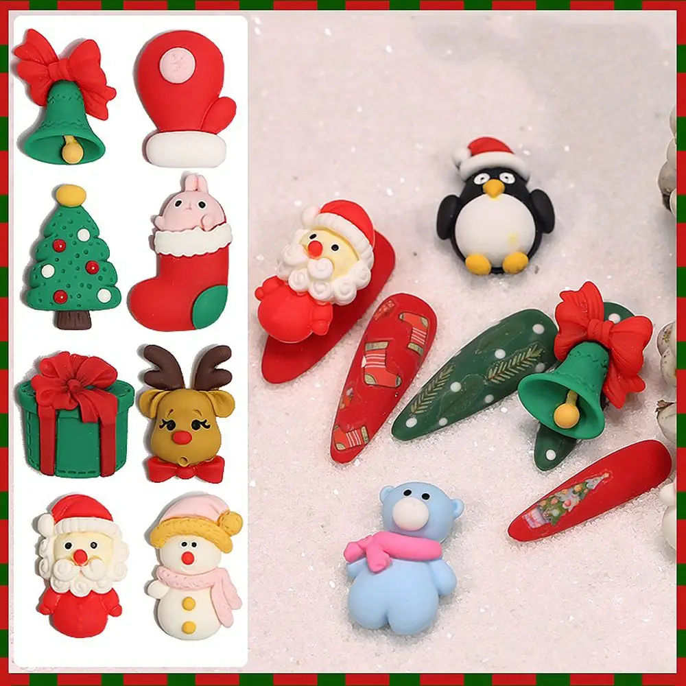 Elk Ornament DIY Craft Christmas tree Animals Christmas Nail Charms 3D Nail Art Decoration Nail Jewelry Manicure Accessories