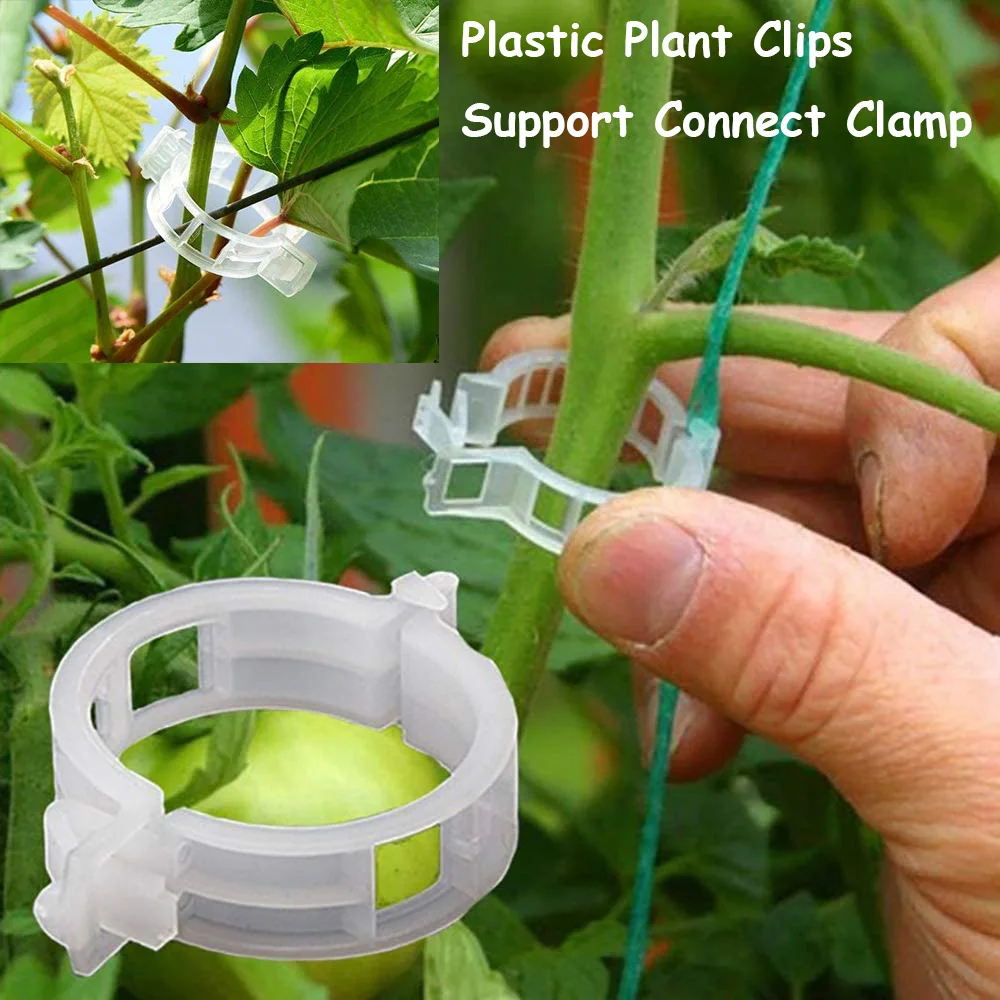 

50/30Pcs Plastic Plant Clips Supports Connects Reusable Holder For Fixing Plant Vegetable Tomato Tools Gardening Supplies