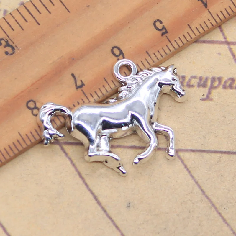 10pcs Charms Steed Running Horse 22x30mm Antique Silver Color Pendants Making DIY Handmade Tibetan Finding Jewelry