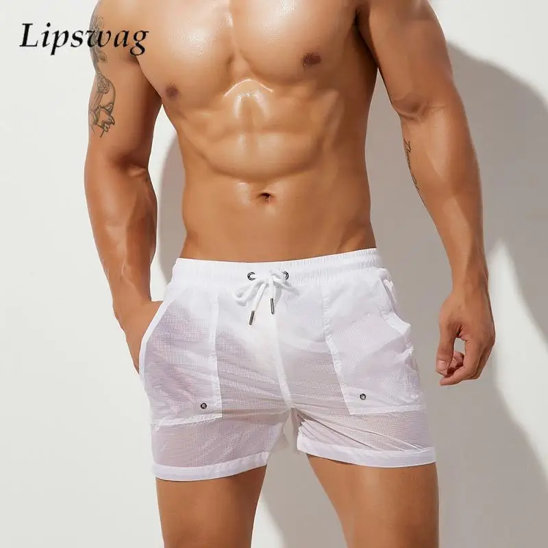 

Sleepwear Mens Breathable Shorts Pajamas Spring Summer Casual Lightwear Shorts For Men Leisure Loose Solid Color Sports Shorts