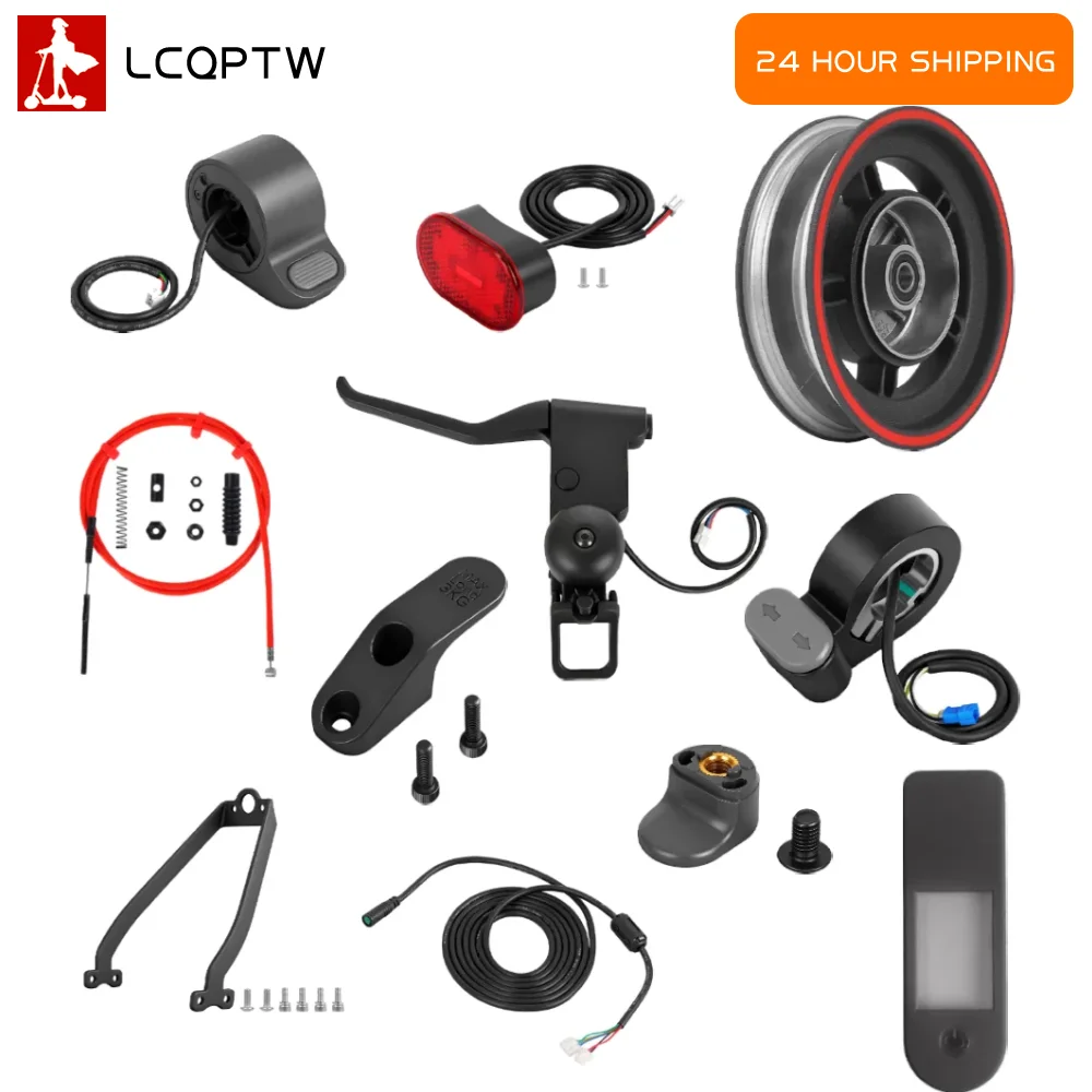 

Аксессуары для самоката Xiaomi 5 Max: трос тормоза, ручка газа, крышка панели приборов, тормозная ручка, основной контрольный кабель, задний фонарь