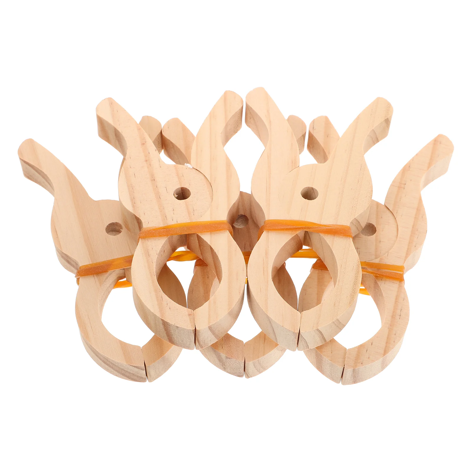 

5 Pcs Towel Stand Wooden Clip Curtain Wardrobe Beach Clips Clothespin Hooks Large Clamps Beige Laundry Baby