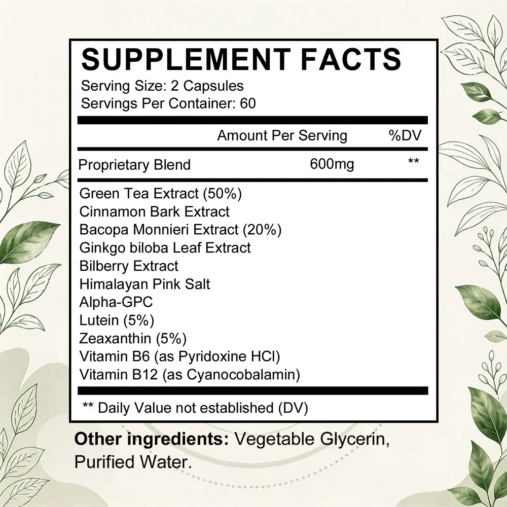 Gluco Capsules, Official Natural Ingredients, Maximum Strength Gluco Botanical Nutrient Blend for Daily Metabolic Wellness
