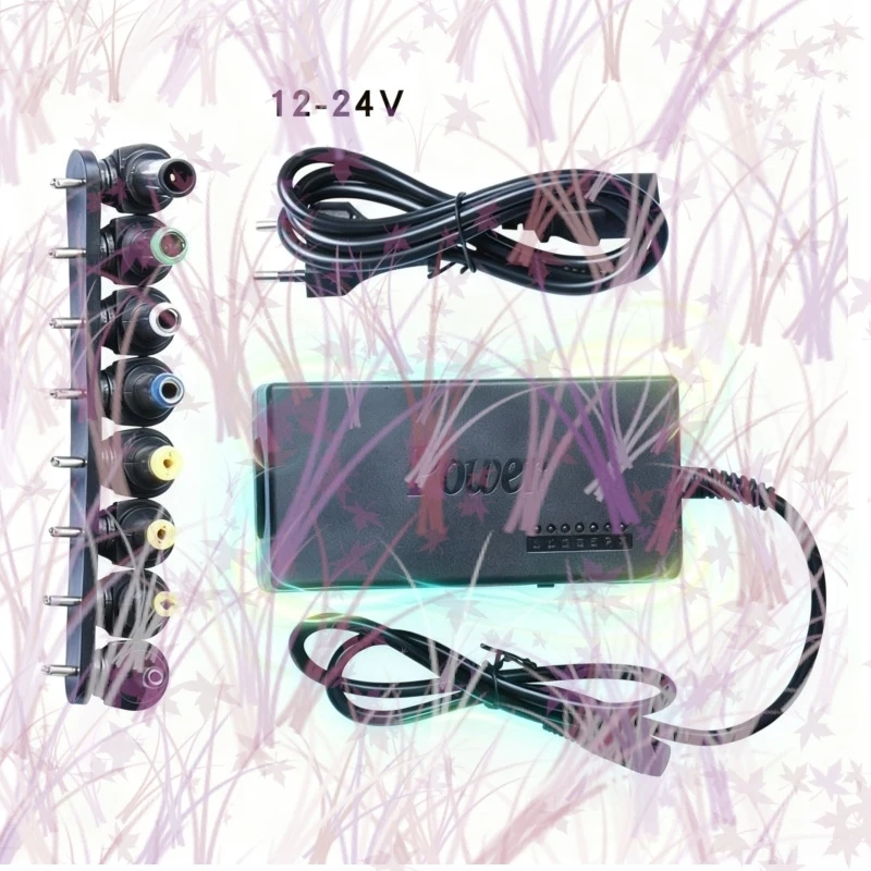 

12V To 24V Adjustable Universal Power Supply 96W LED Charger Laptop Adapter 8 Detachable Plugs EU US UK AU Plug Portable C3
