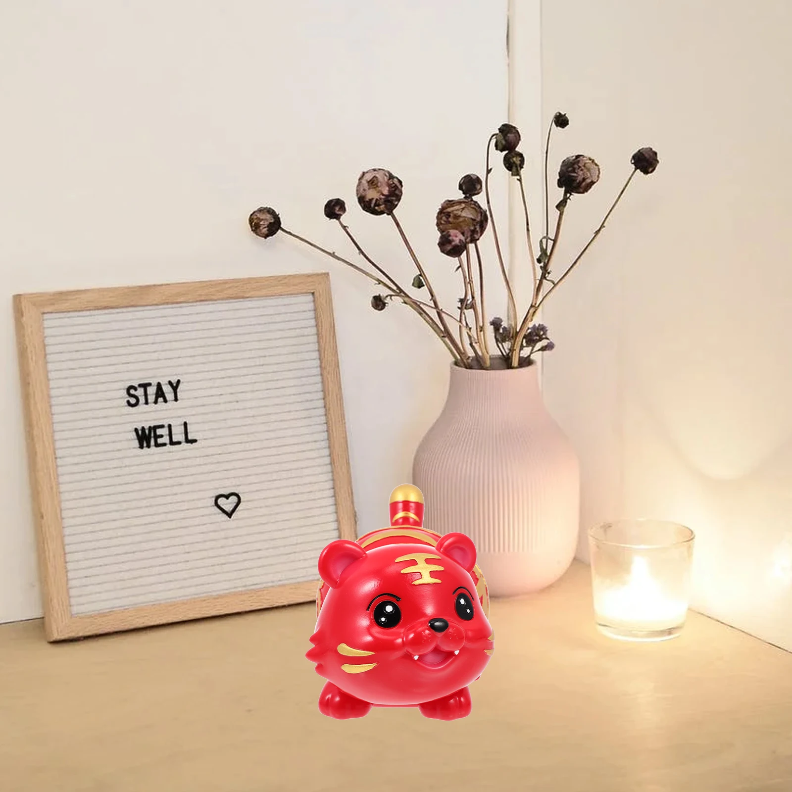 

Cartoon Tiger Piggy Bank Vinyl Saving Jar Kids Desk Decoration Coin Container Home nament Mini Model