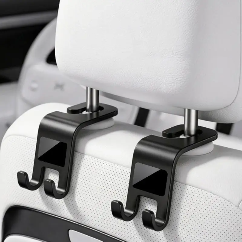 Universal Car Seat Headrest Hook Set 2Pcs Auto Back Seat Storage Organizer Hanger Compatible with Most Vehicles for Long Trips