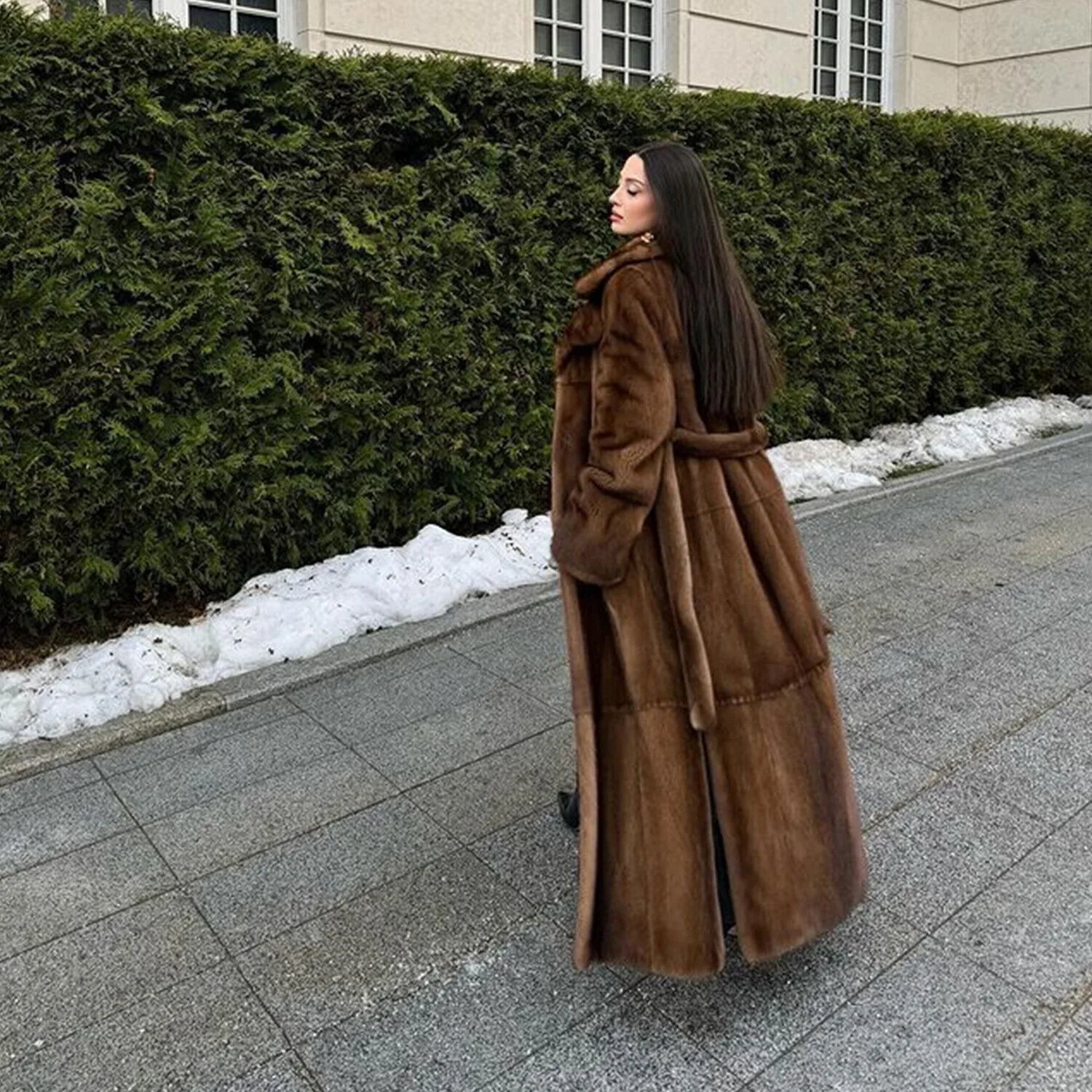 Women Real Mink Fur Coats Natural Genuine Fur Long Jacket Winter Luxury Overcoat women\'s clothing trend 2024 New in coats