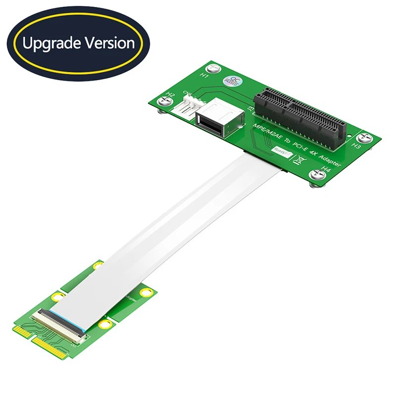 Przedłużacz Mini PCIE do PCI Express X4 Riser z portem USB2.0 Mały 4-pinowy zasilacz Magnetyczny kabel FPC do komputera stacjonarnego