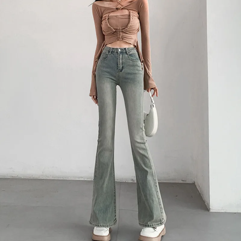 Female Clothing Straight Leg Jeans Woman High Waist Denim Women's Jeans 2023 Trend  Korean Fashion Streetwear Pants Flare