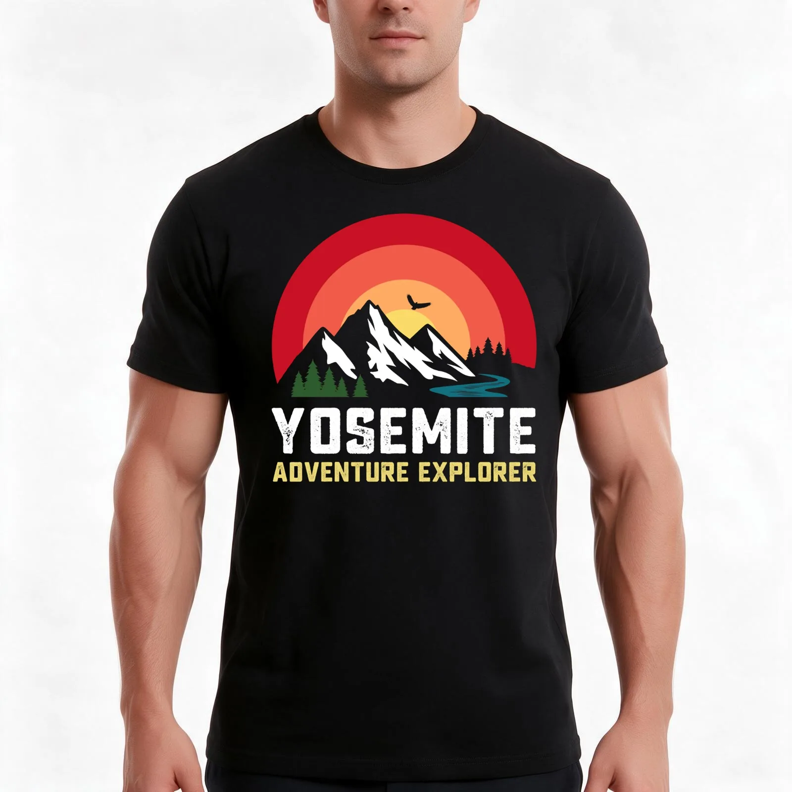 Yosemite adventure explorer national park hiking mountain T-Shirt Summer Casual Cotton Tee Oversized Streetwear Tops