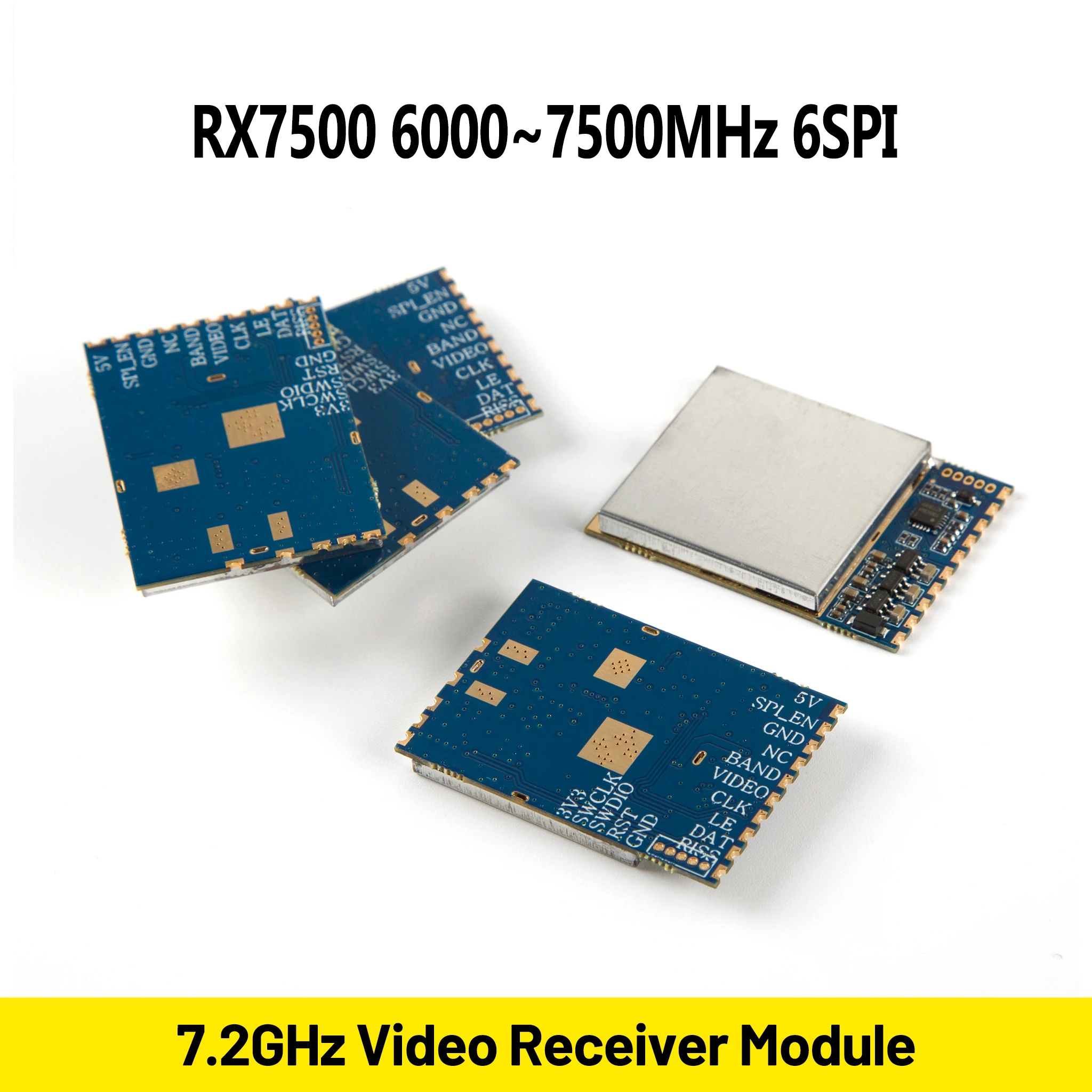 

1/5PCS 7.2GHz Video Receiver Module RX7500 6000~7500MHz RSSI Output 6SPI signal level 3.3V for FPV RC Model Parts