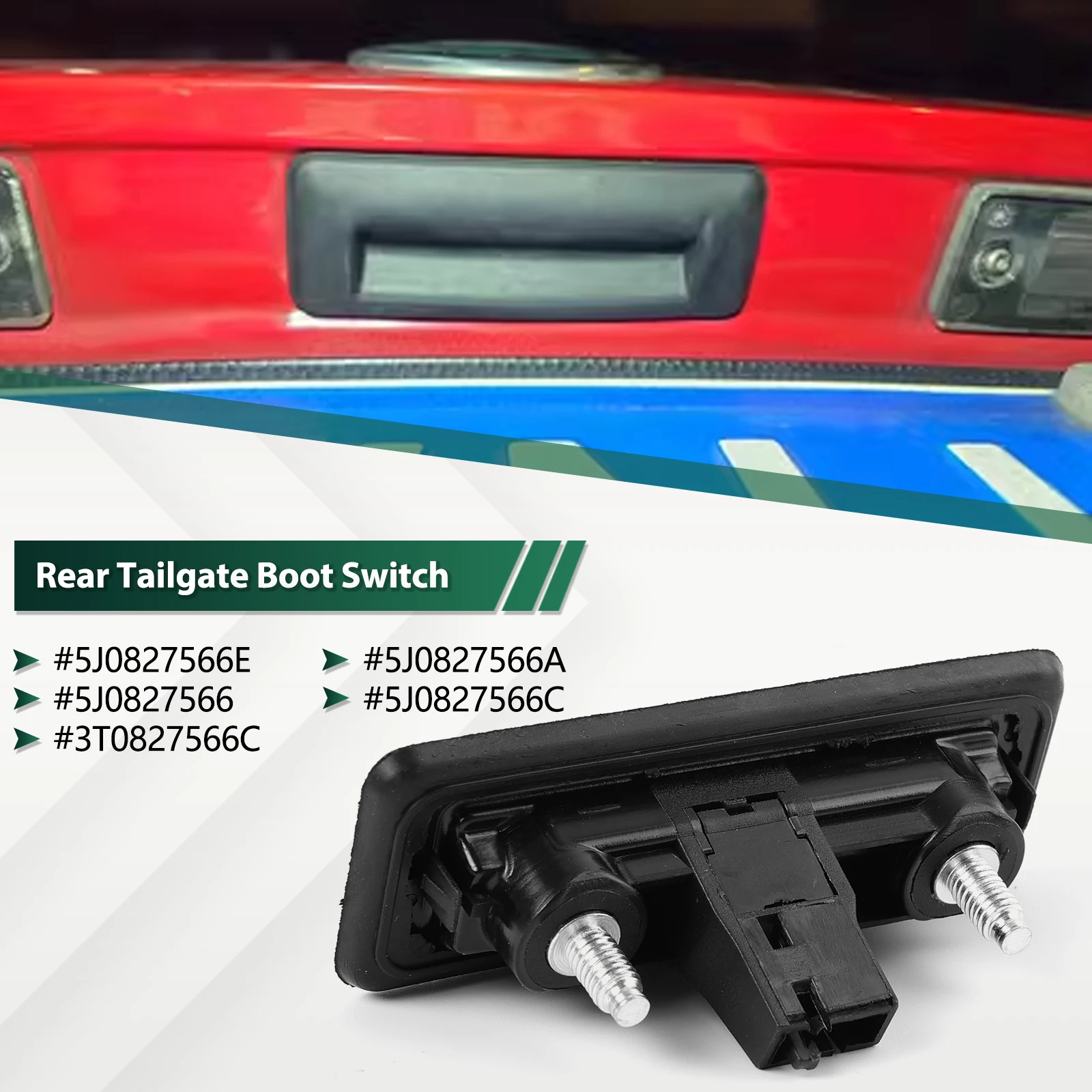 Rear Tailgate Boot Handle Switch Trunk Lock 5J0827566E For Audi A1 Skoda Yeti Superb Roomster VW Golf 5J0 827 566E 5J0 827 566 E